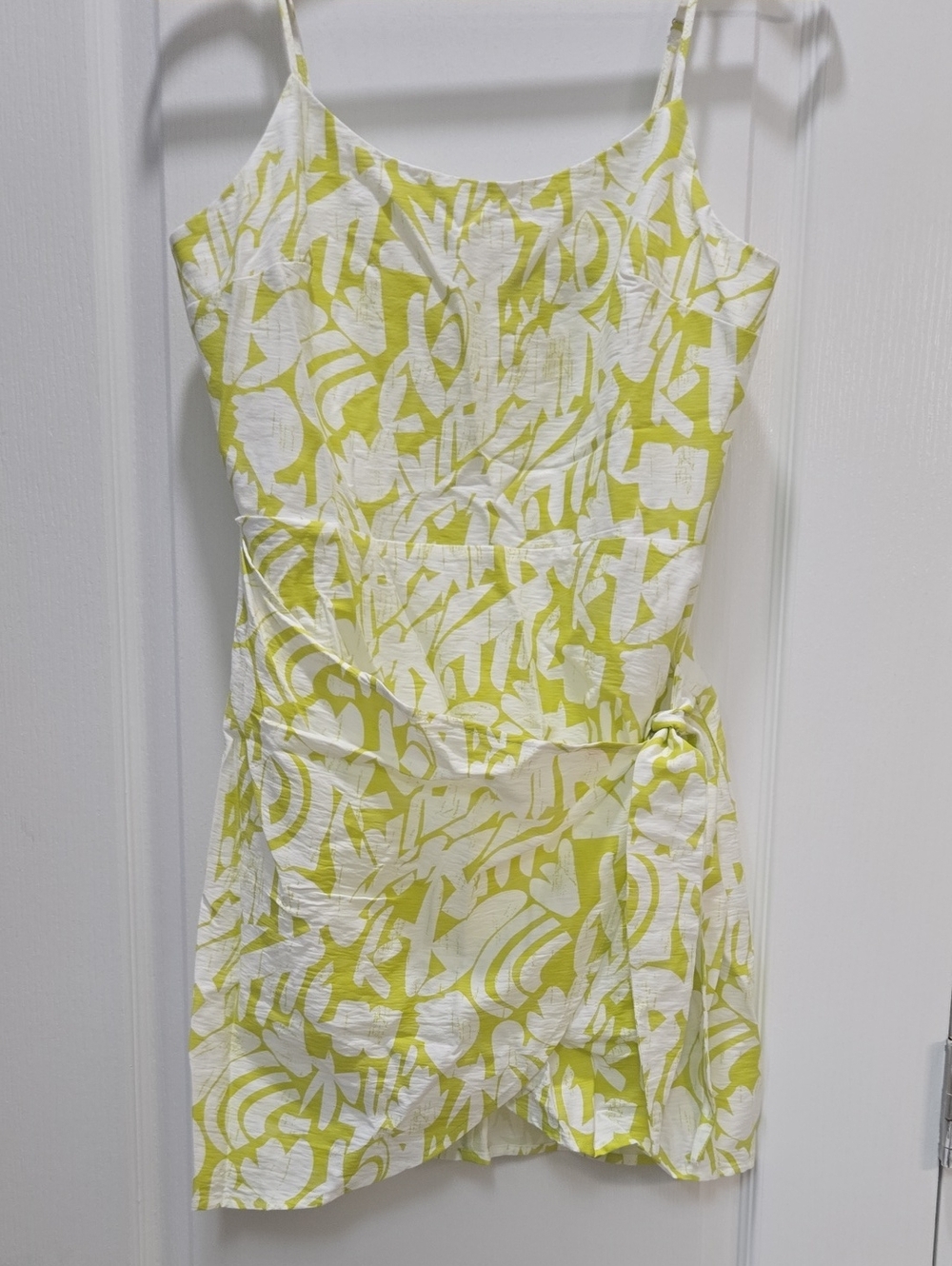 Womens  Lime Green and White Printed Sundress